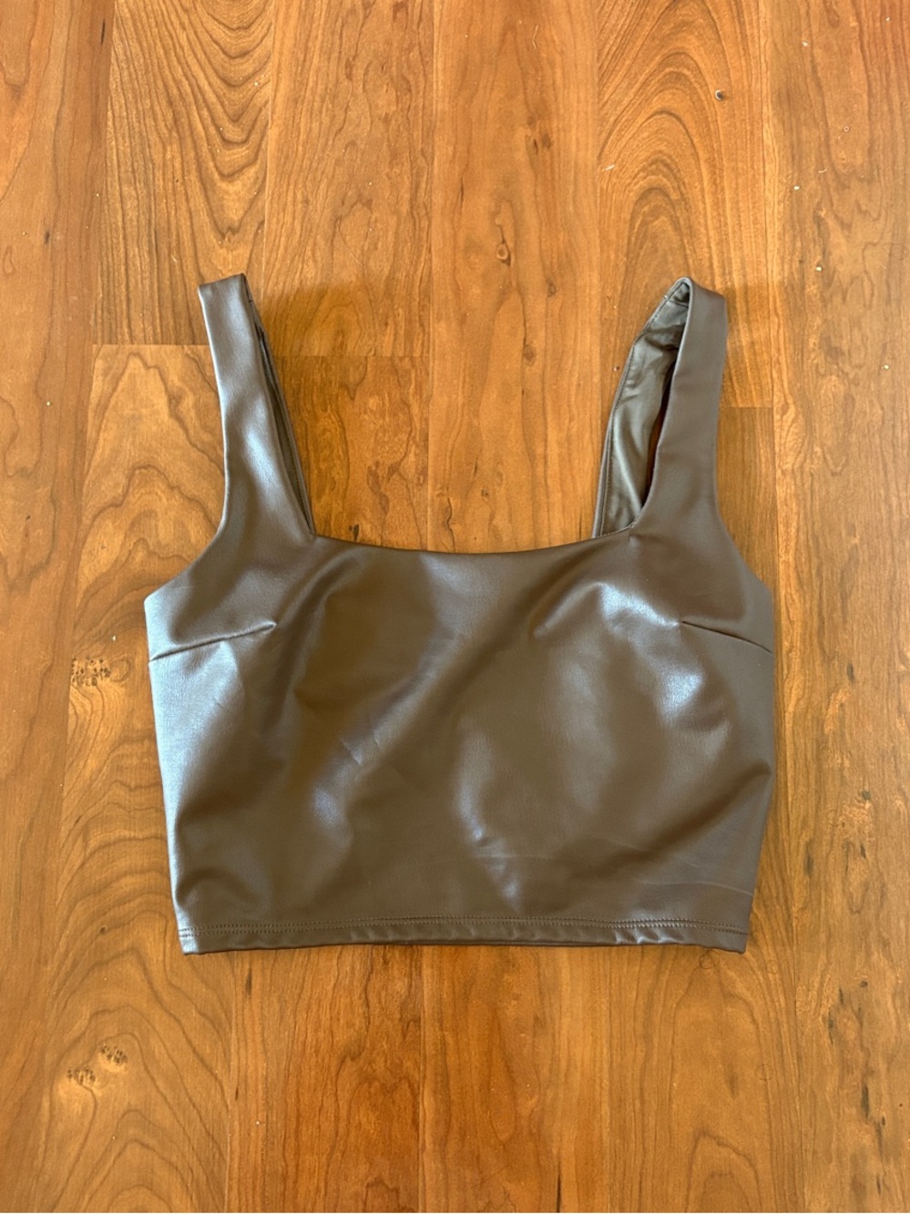 NEW Express Contour Brown Leather Top